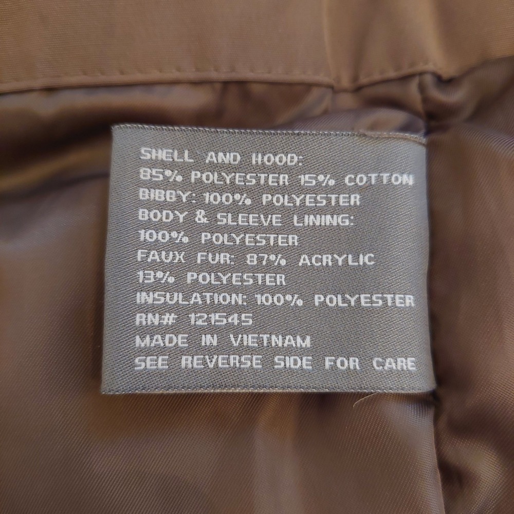 Michael Kors Men's Heavyweight Hooded Bib Snorkel Parka Coat Beige Sz Large $375 - Picture 16 of 16